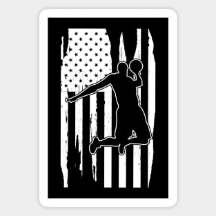 Basketball Player in American Flag Magnet